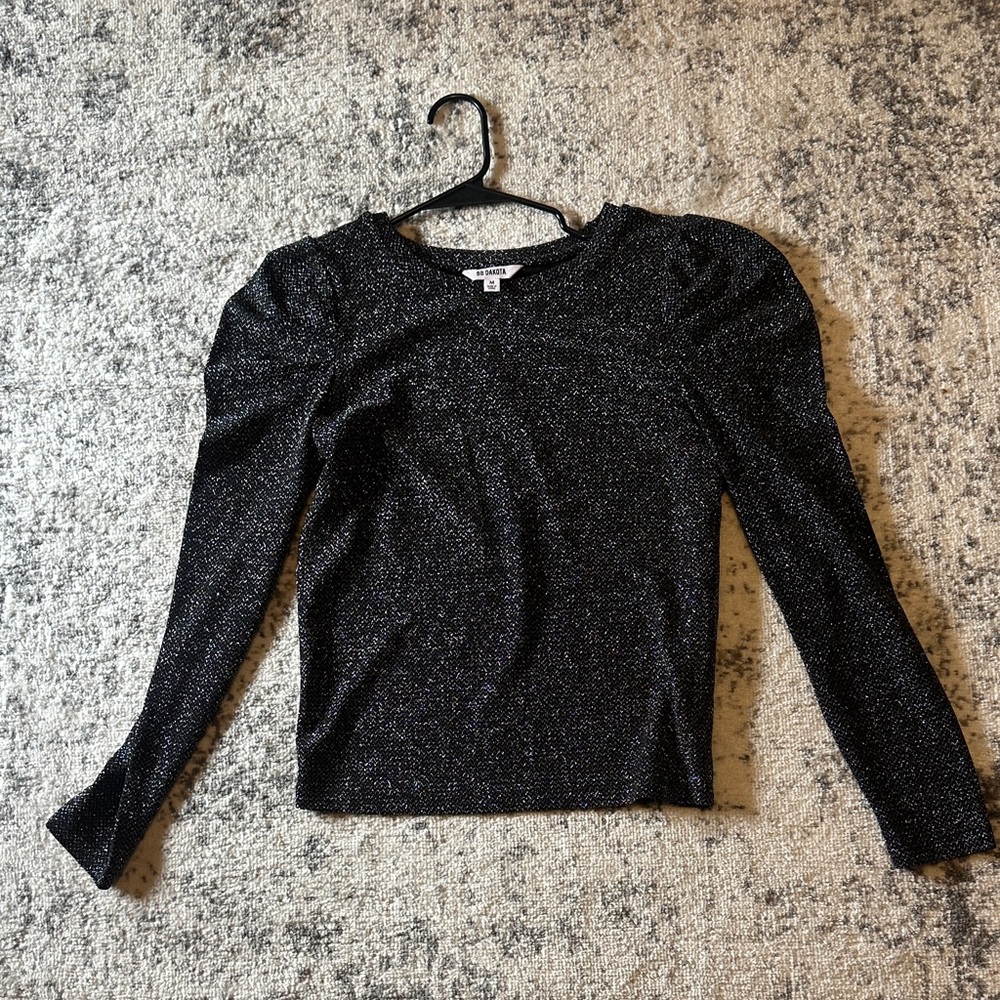 BB Dakota Black Sparkle Blouse